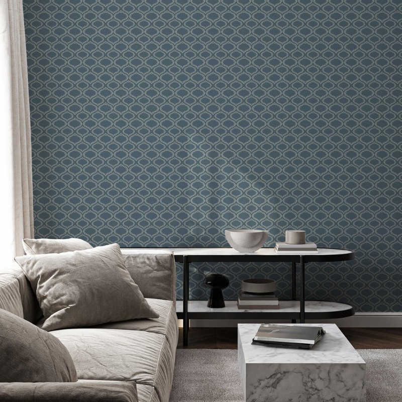 Bild på Ogee and Roses in Blue - 1033401-01